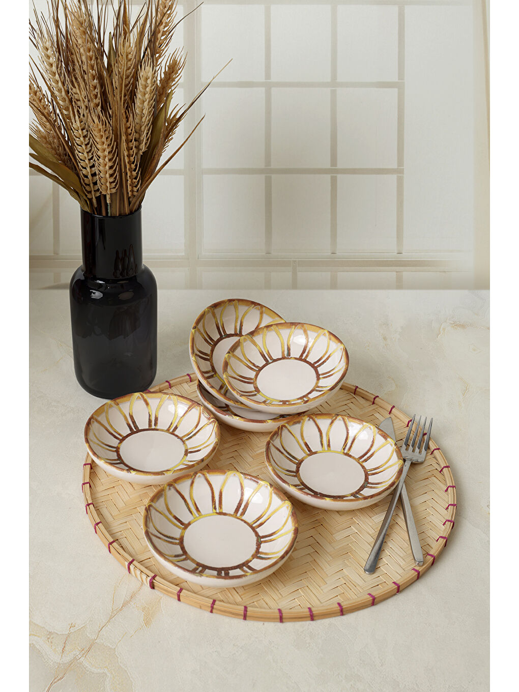 Karışık Worn Gold Halka Çerezlik / Sosluk 13 Cm 6 Adet