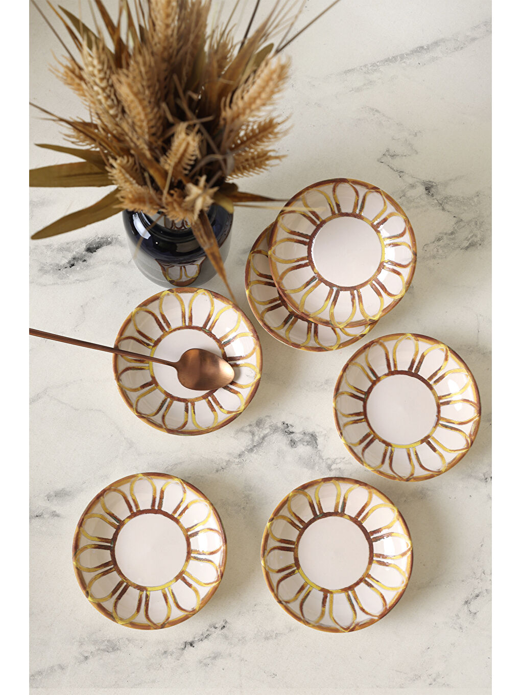 Karışık Worn Gold Halka Çerezlik / Sosluk 13 Cm 6 Adet-1