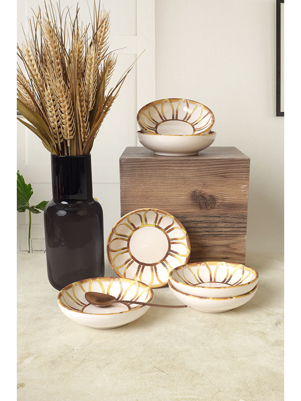 Karışık Worn Gold Halka Çerezlik / Sosluk 13 Cm 6 Adet-3