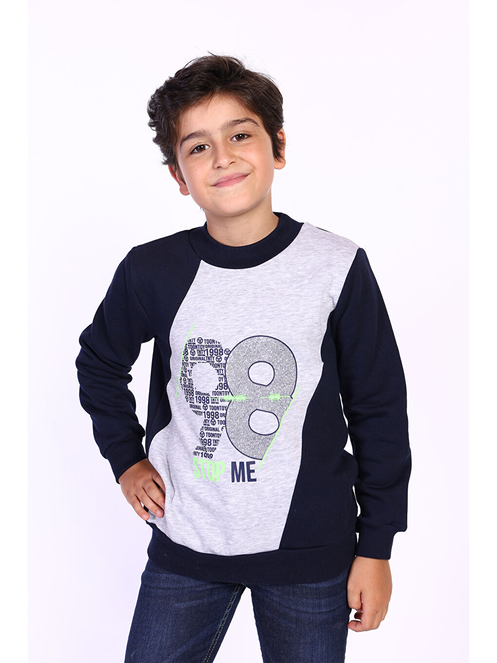 Toontoykids Lacivert Erkek Çocuk Baskılı Sweatshirt