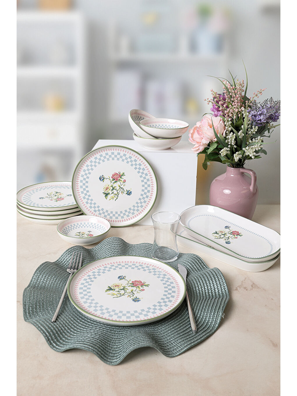 Karışık Rose Line Kahvaltı Takımı 12 Parça 6 Kişilik-1