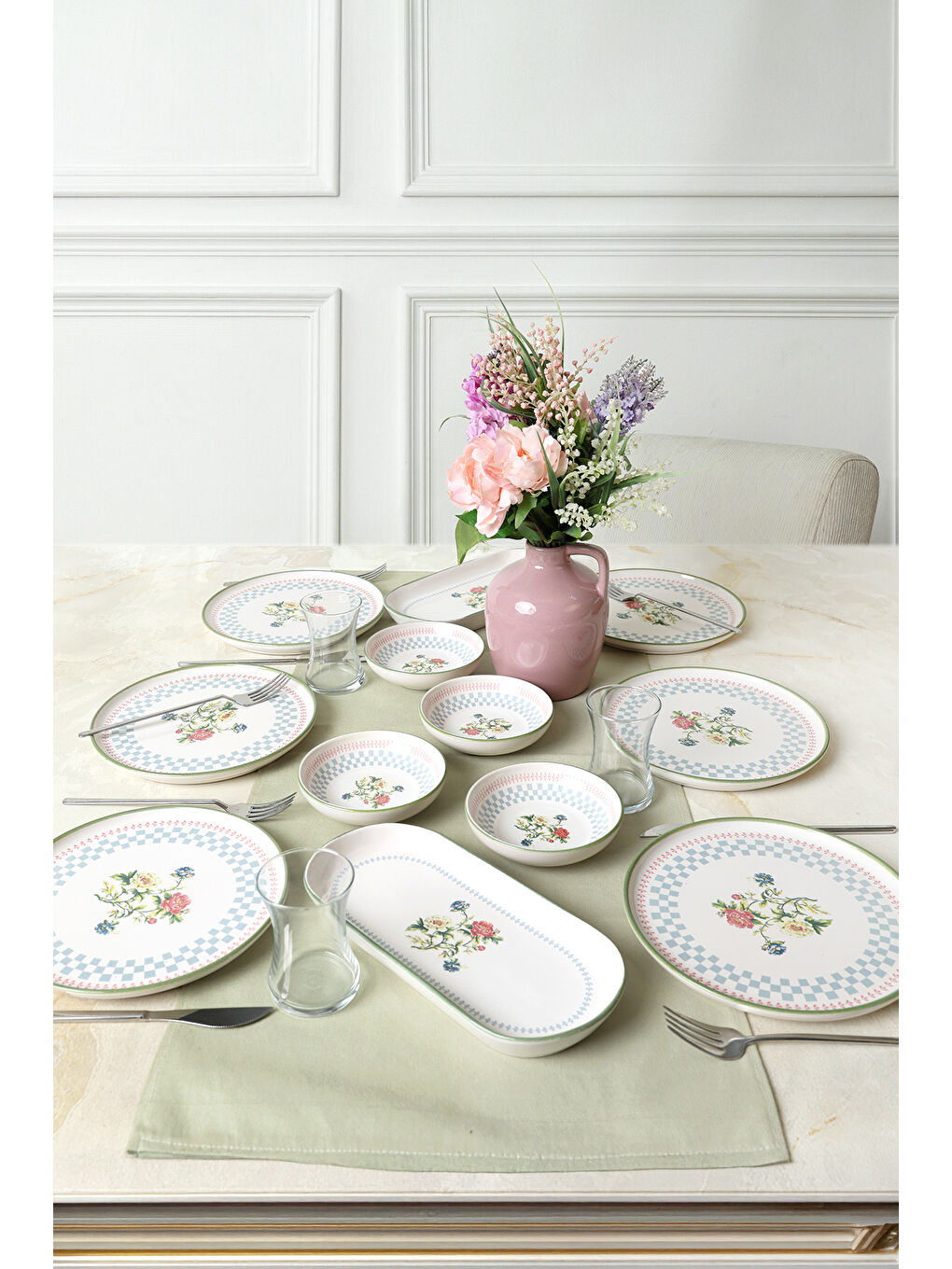 Karışık Rose Line Kahvaltı Takımı 12 Parça 6 Kişilik-3