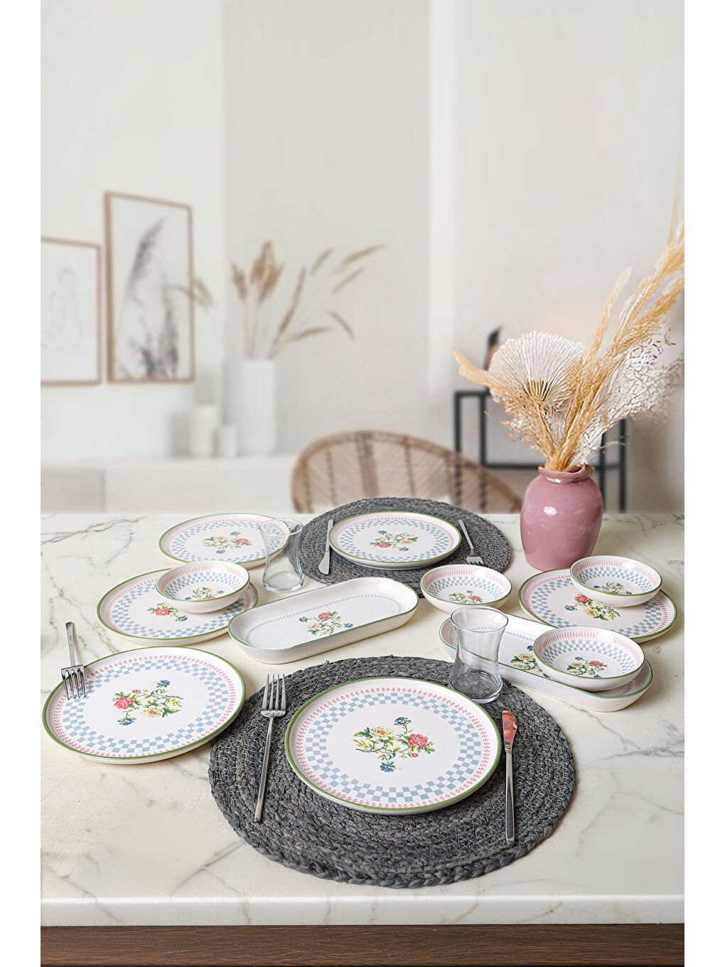 Karışık Rose Line Kahvaltı Takımı 12 Parça 6 Kişilik-5