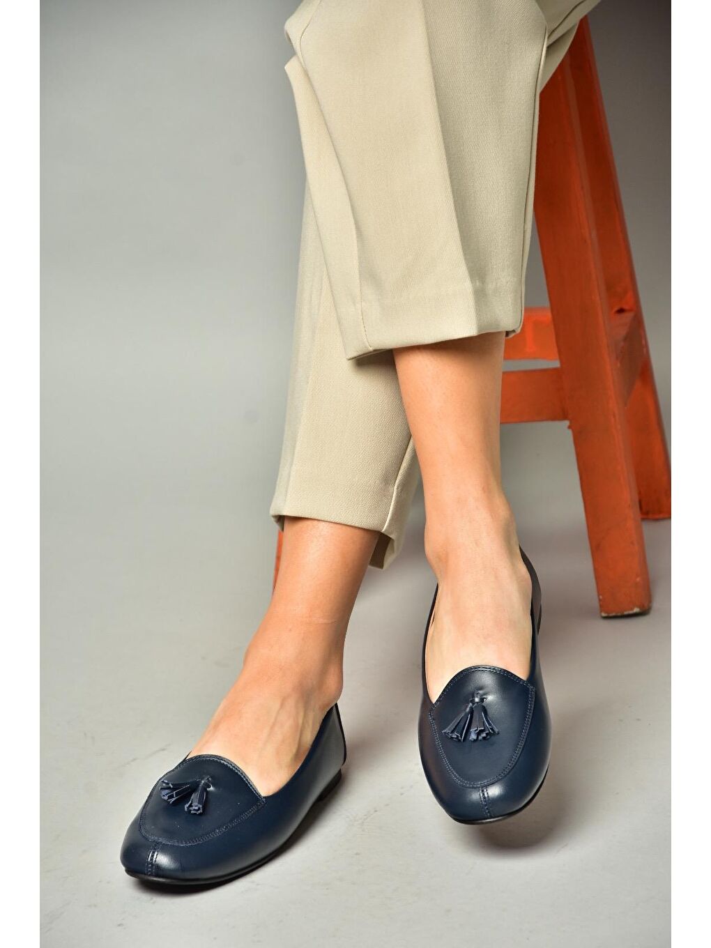 R6670012 Lacivert Kadın Babet-2