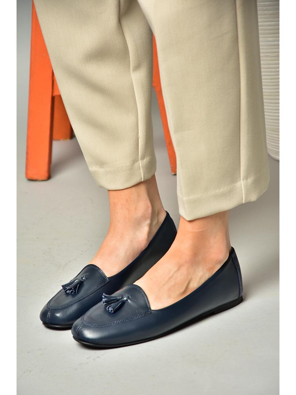 R6670012 Lacivert Kadın Babet-3