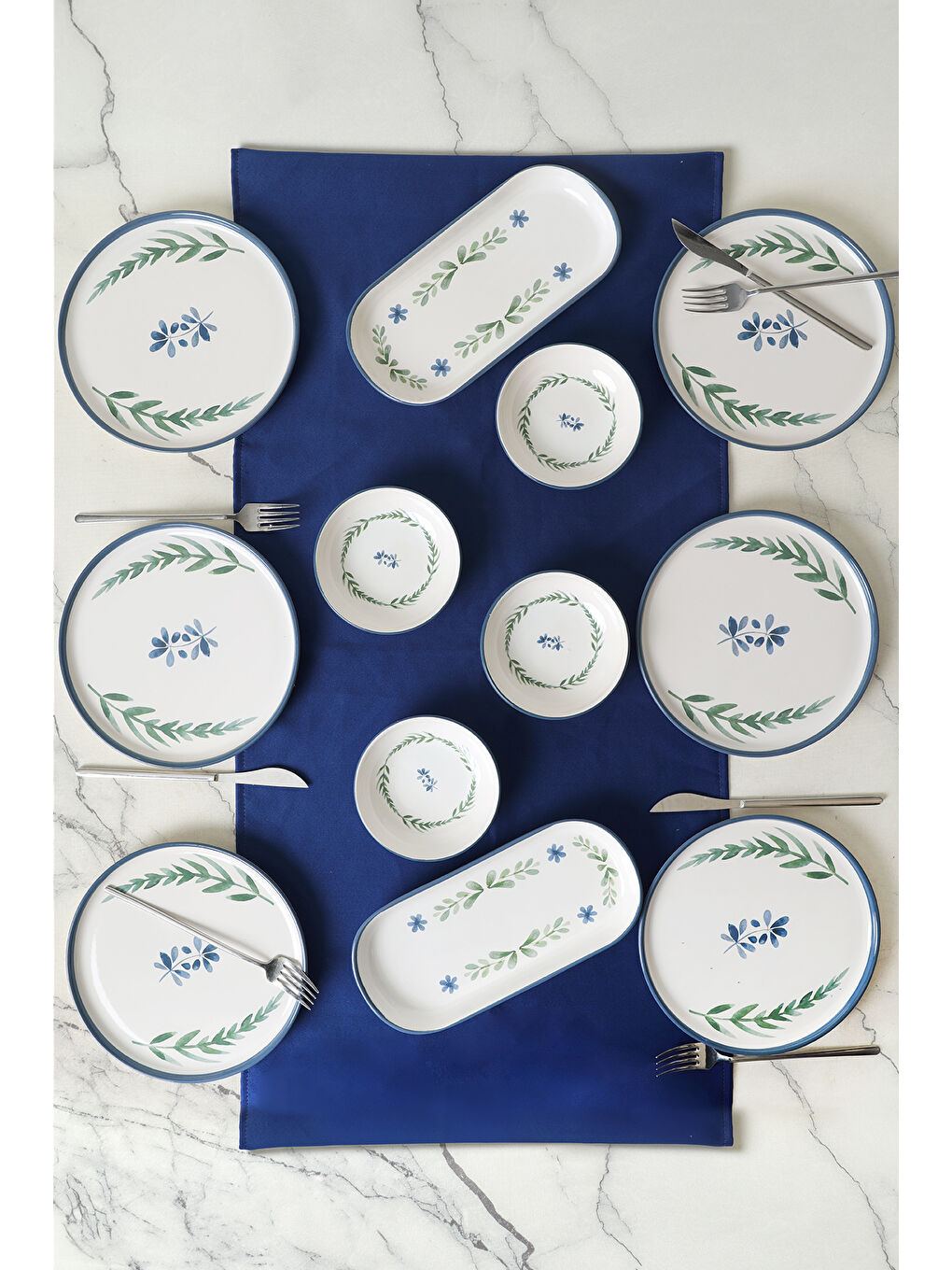 Karışık Daphne Kahvaltı Takımı 12 Parça 6 Kişilik