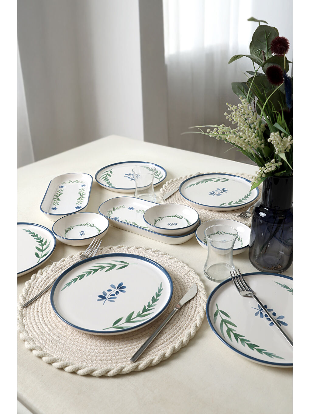 Karışık Daphne Kahvaltı Takımı 12 Parça 6 Kişilik-2