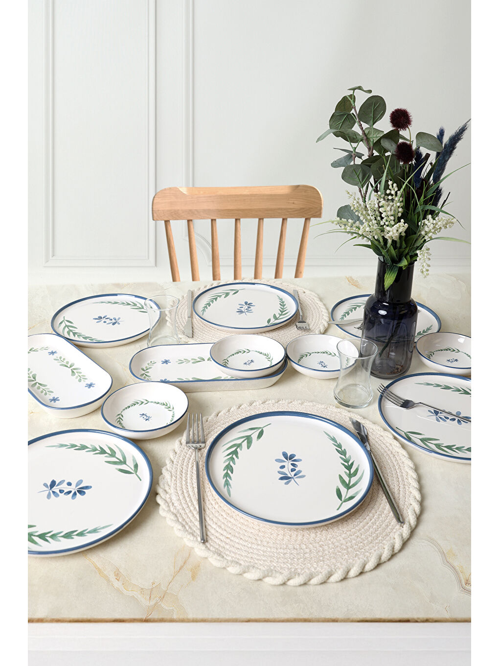 Karışık Daphne Kahvaltı Takımı 12 Parça 6 Kişilik-5