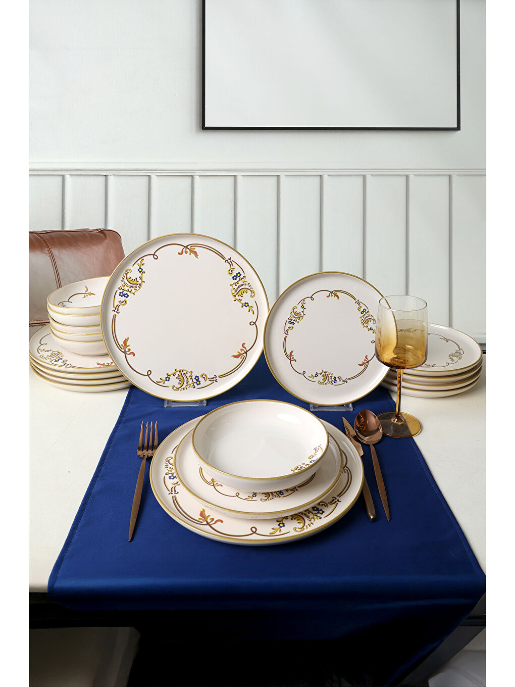 Karışık Bronze Bloom Yemek Takımı 18 Parça 6 Kişilik-2