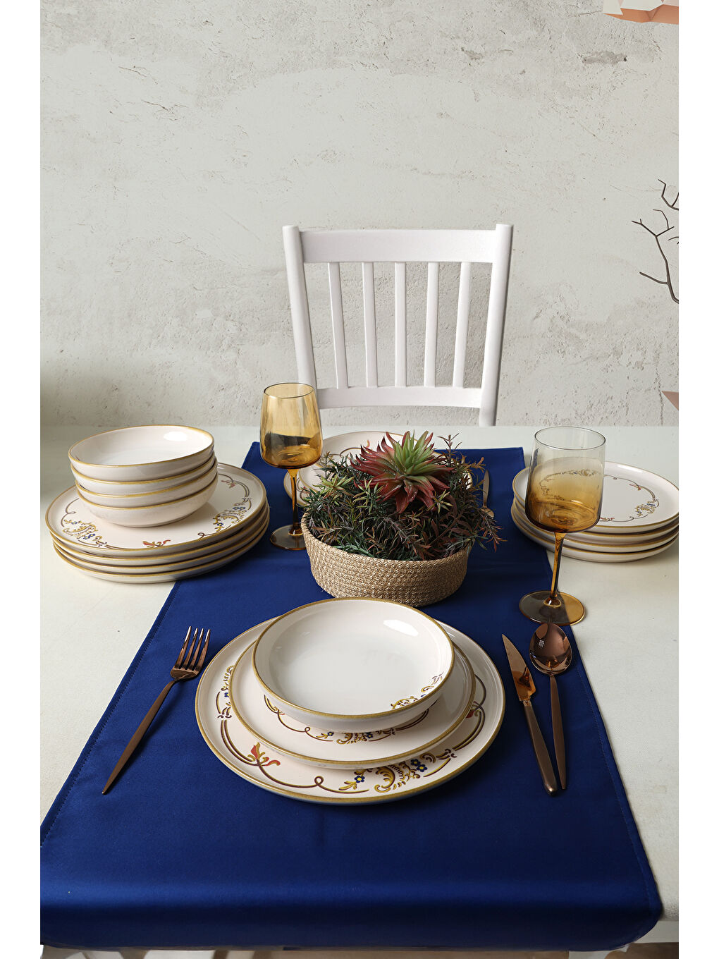 Karışık Bronze Bloom Yemek Takımı 18 Parça 6 Kişilik-3