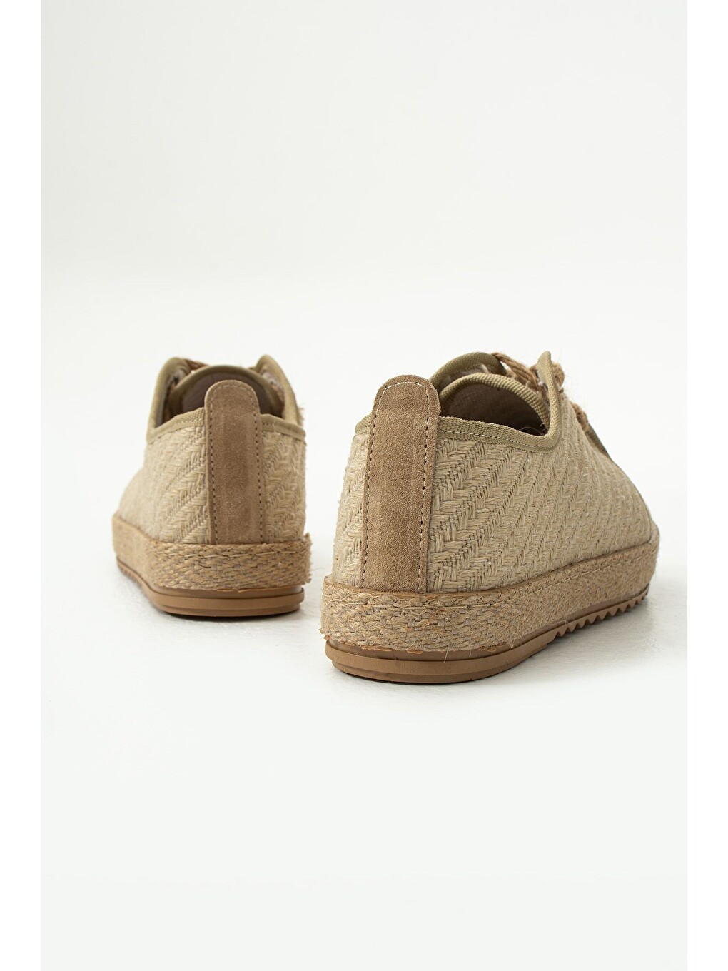Bej Gabriella Hasır Bağcık Detaylı Kadın Espadril Sneaker-4