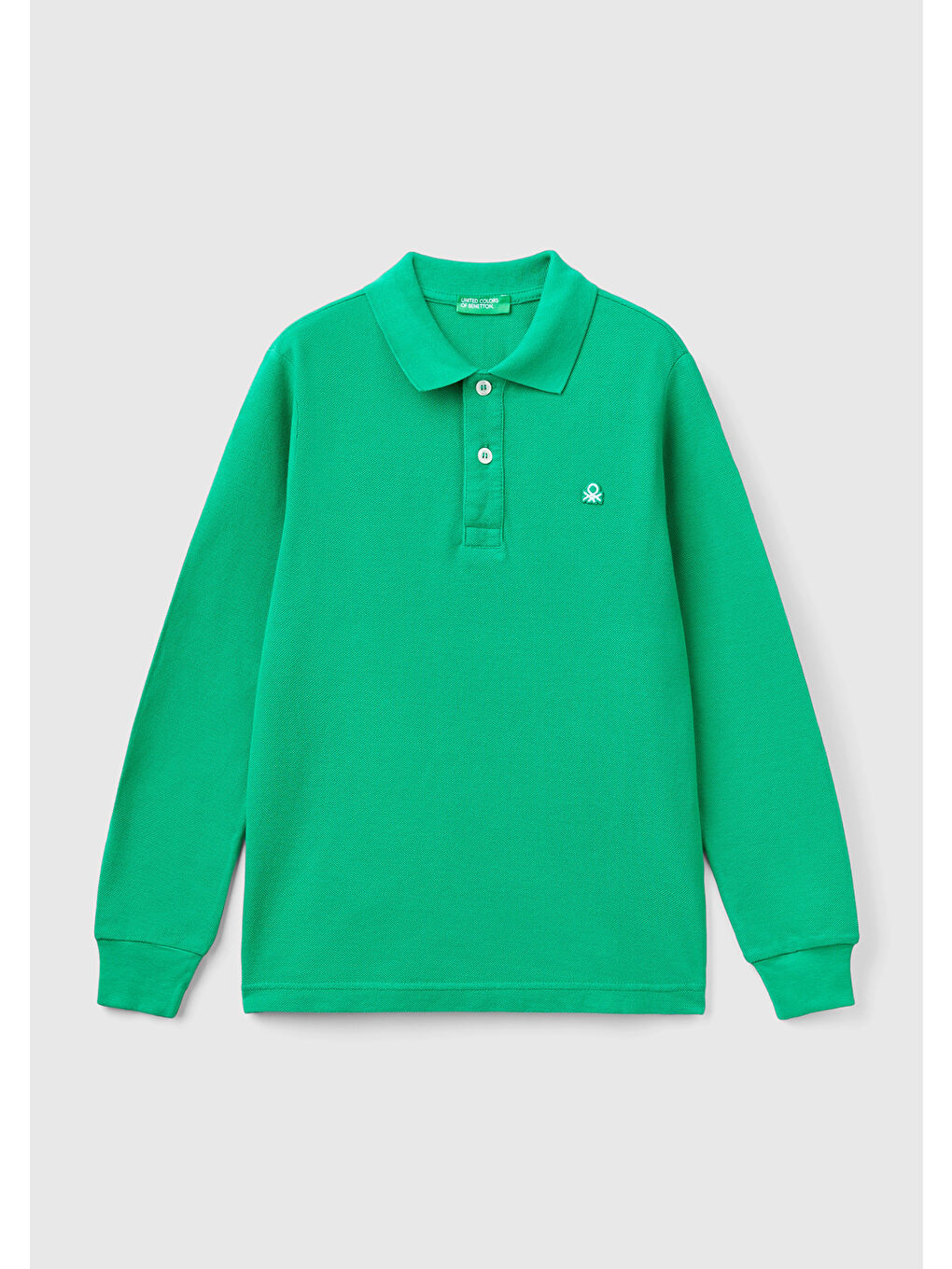 United Colors Of Benetton Erkek Çocuk Yeşil Logolu Polo Sweatshirt