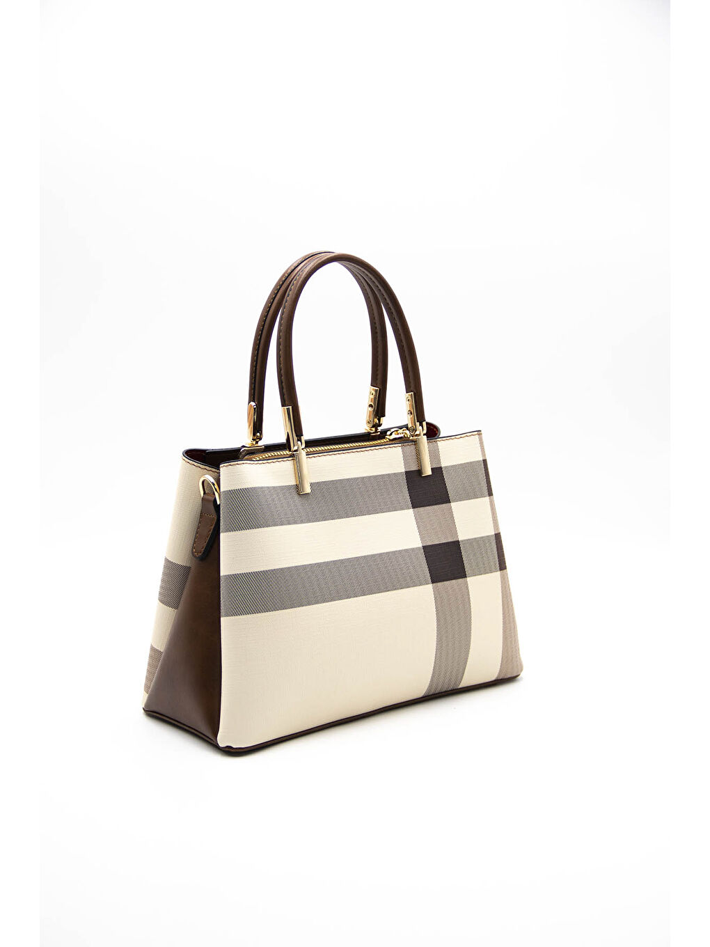 Kahverengi Kadın Omuz Çantası 1098-42303 BAYAN ÇANTASI M48 KREM-MAT TABA-3