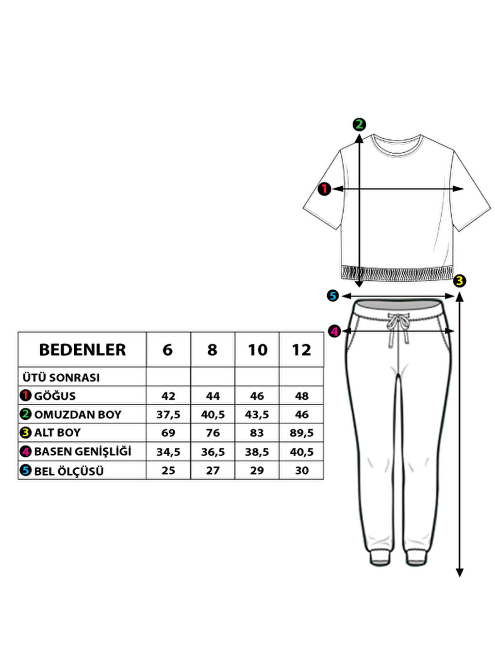 Pembe Kız Çocuk Crop Model Cep Detaylı Baskılı Eşofman Takımı-1