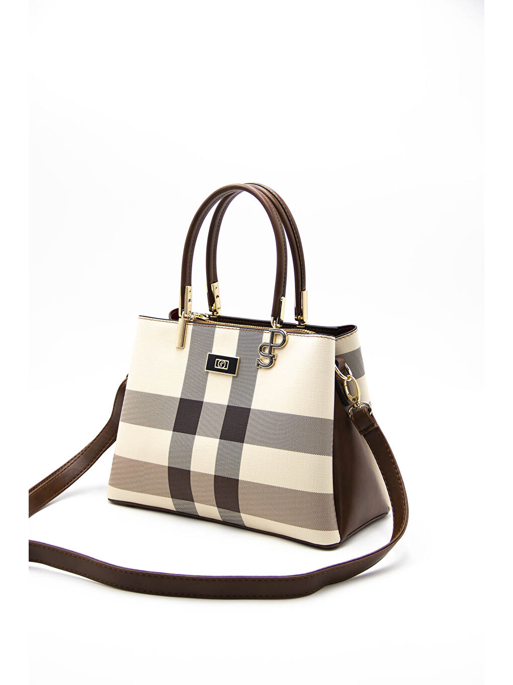 Kahverengi Kadın Omuz Çantası 1098-42303 BAYAN ÇANTASI M48 KREM-MAT TABA-4