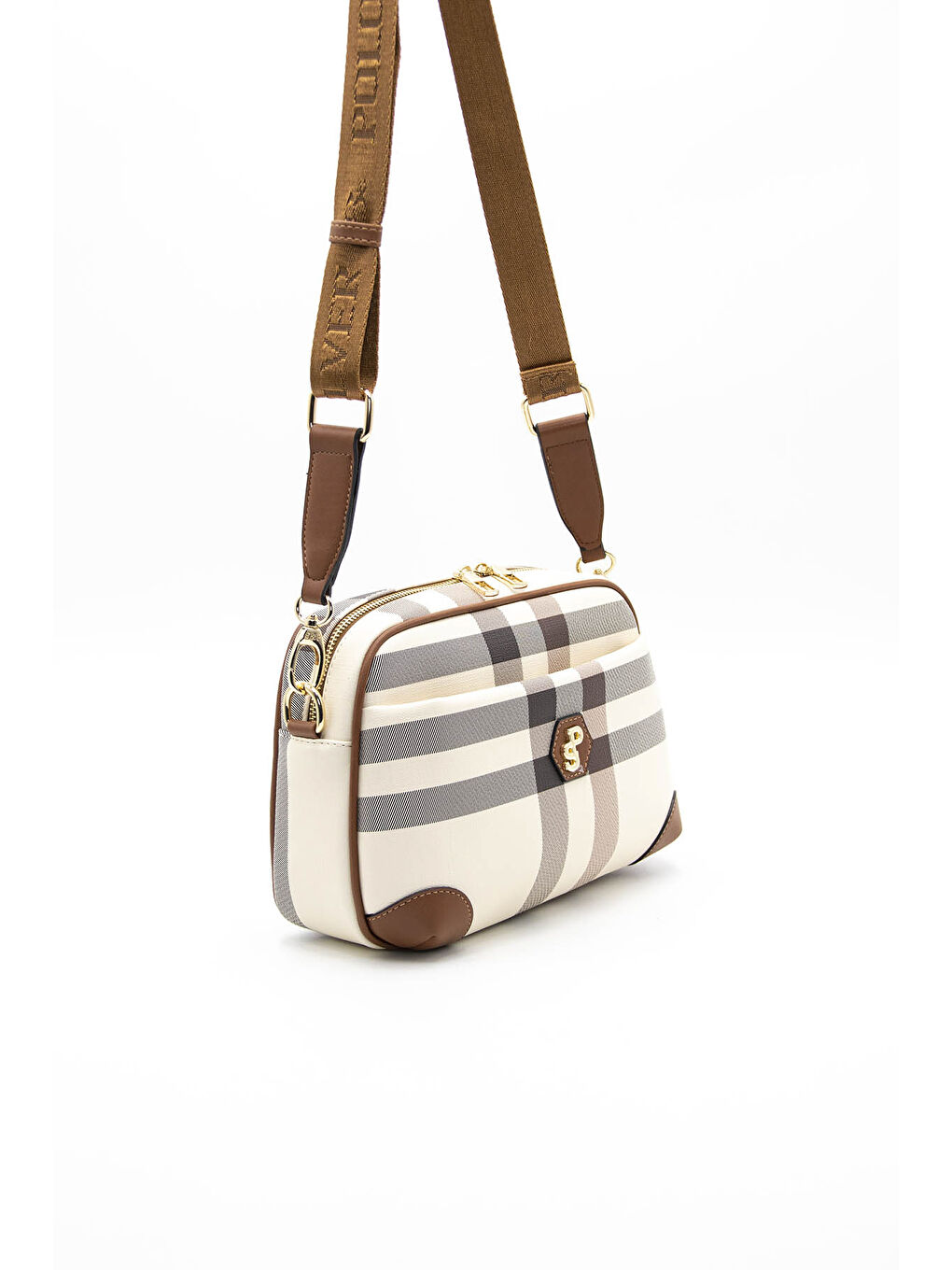 Kahverengi Kadın Çapraz Çanta 1094-42570 ÇAPRAZ BAYAN ÇANTASI MK48 KREM-MAT TABA-1