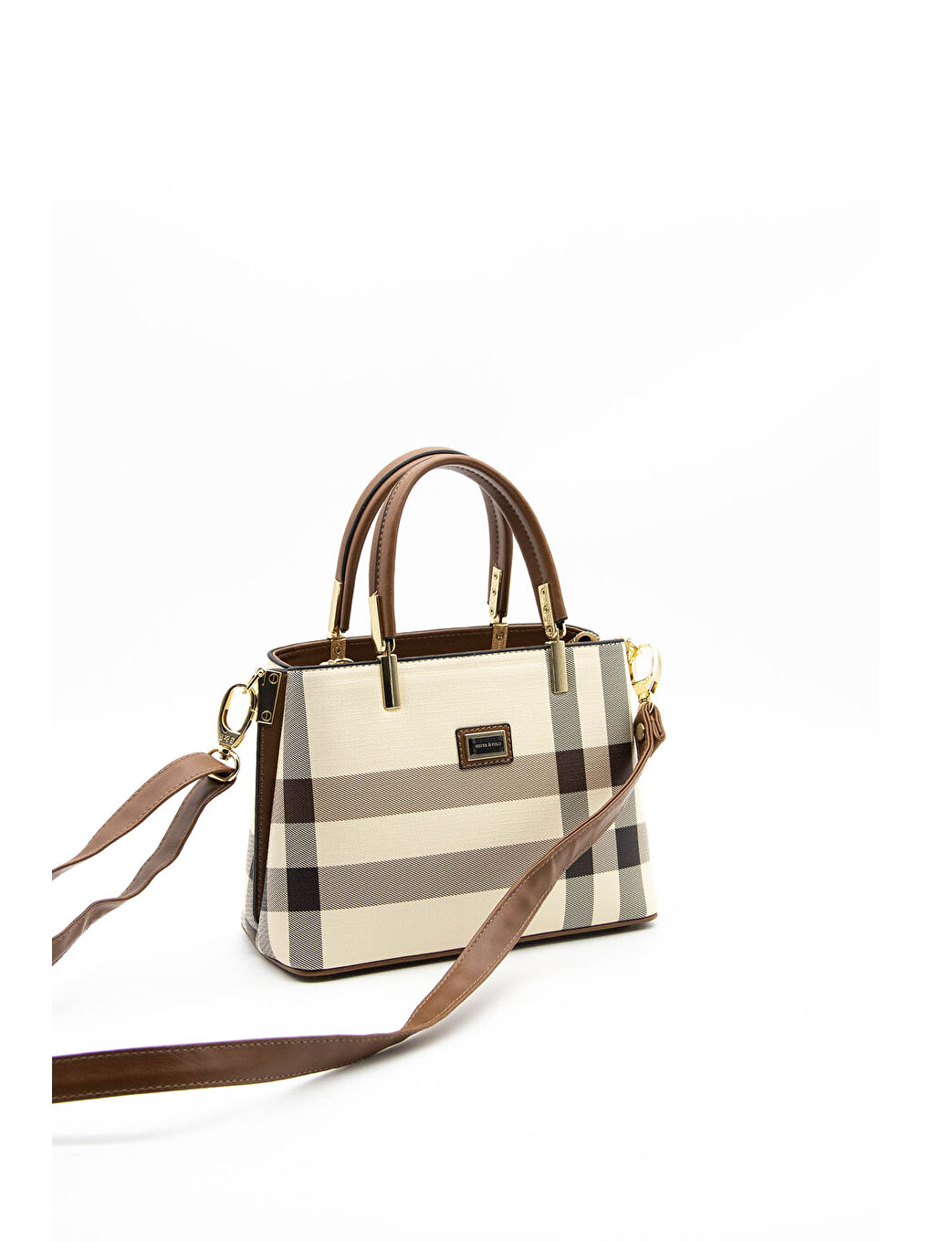 Kahverengi Kadın Omuz Çantası 987-34648 SILVER POLO BAYAN ÇANTASI MK48 KREM-MAT TABA-5