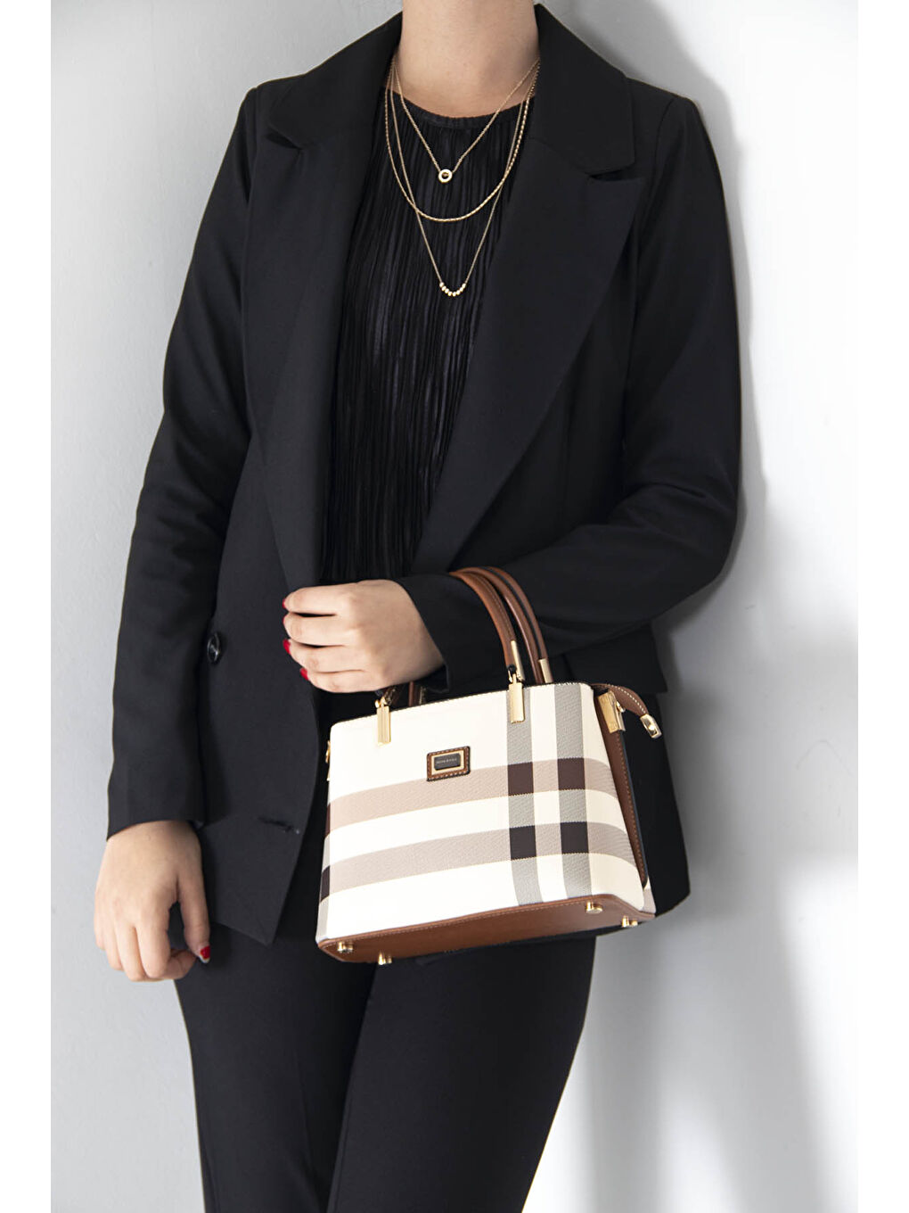 Kahverengi Kadın Omuz Çantası 987-34648 SILVER POLO BAYAN ÇANTASI MK48 KREM-MAT TABA-6