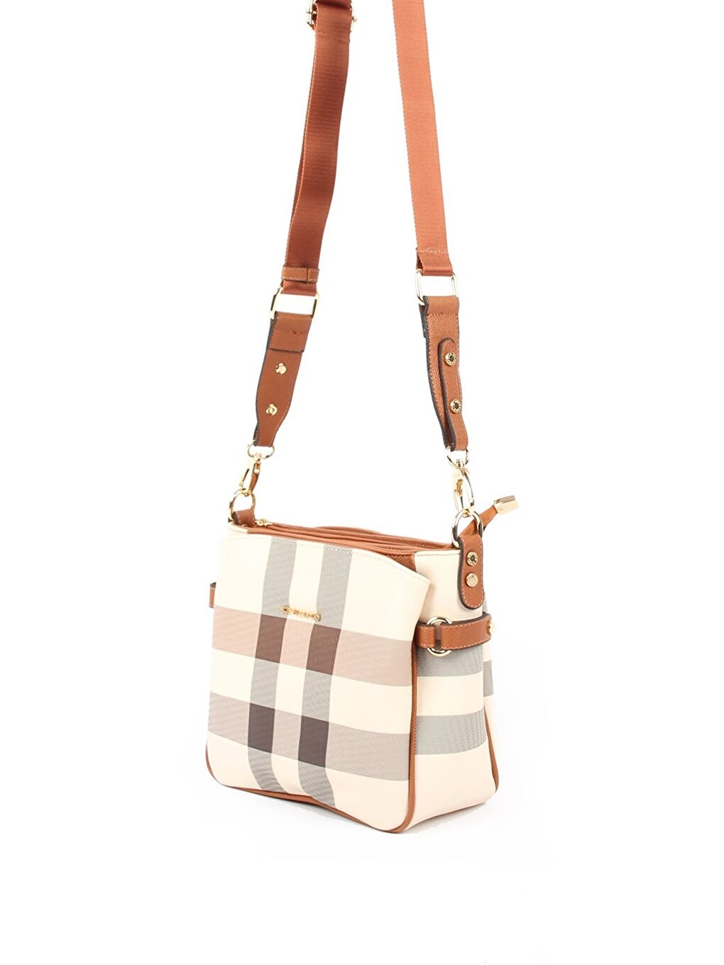 Kahverengi Kadın Çapraz Çanta 884-34209 SILVER POLO ÇAPRAZ BAYAN ÇANTASI MK48 KREM-MAT TABA-1