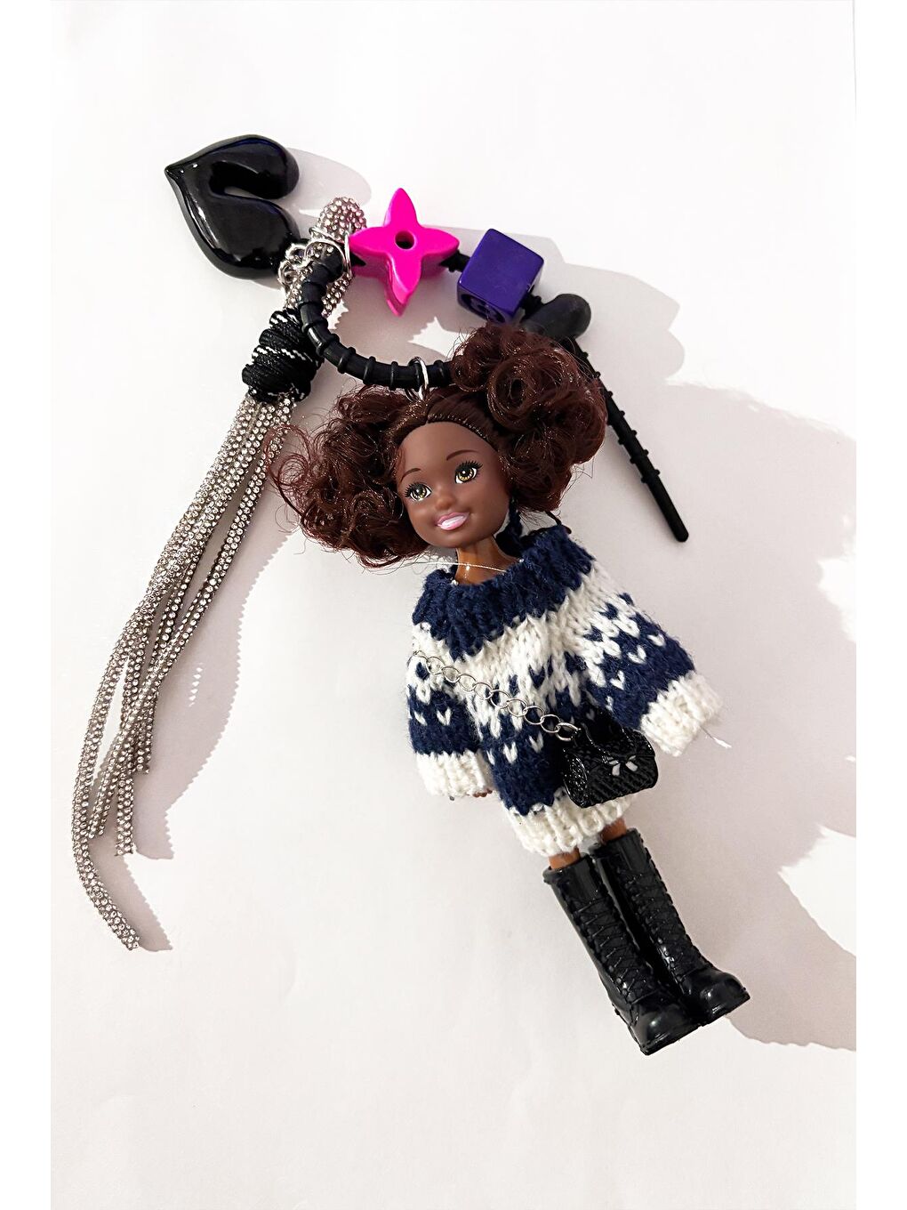 Karışık Mina Baby Doll Charmlı Çanta Süsü Anahtarlık-1