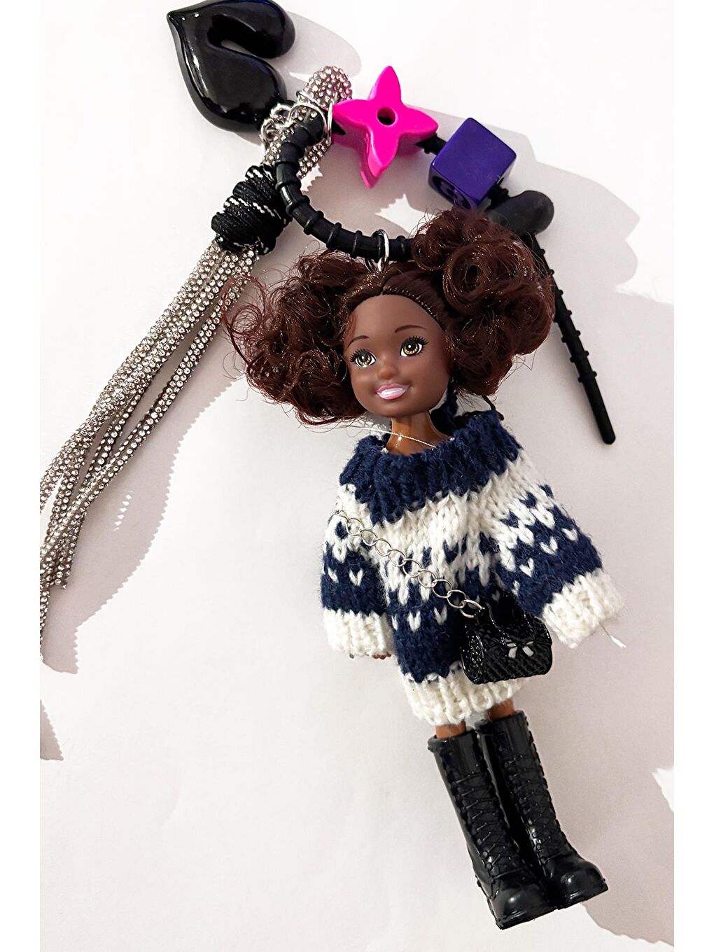 Karışık Mina Baby Doll Charmlı Çanta Süsü Anahtarlık-2