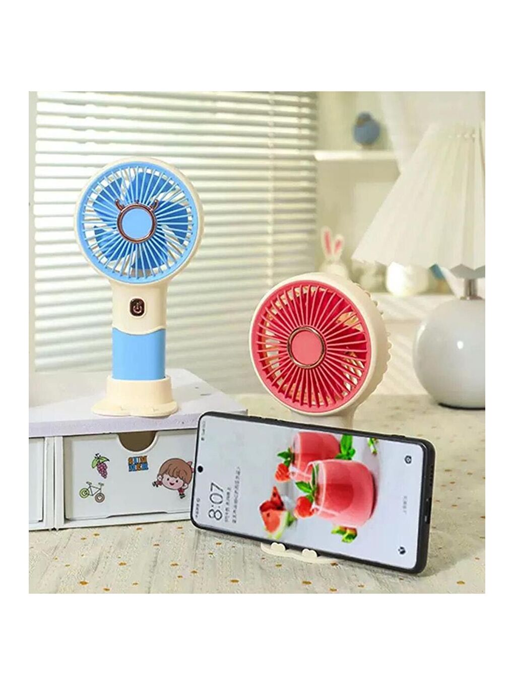 3 Kademeli Taşınabilir Şarjlı El Fanı-1