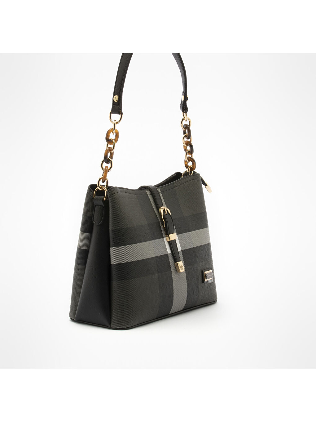 Siyah Kadın Omuz Çantası 974-33664 SILVER POLO BAYAN ÇANTASI M129 SİYAH-MAT SİYAH-1