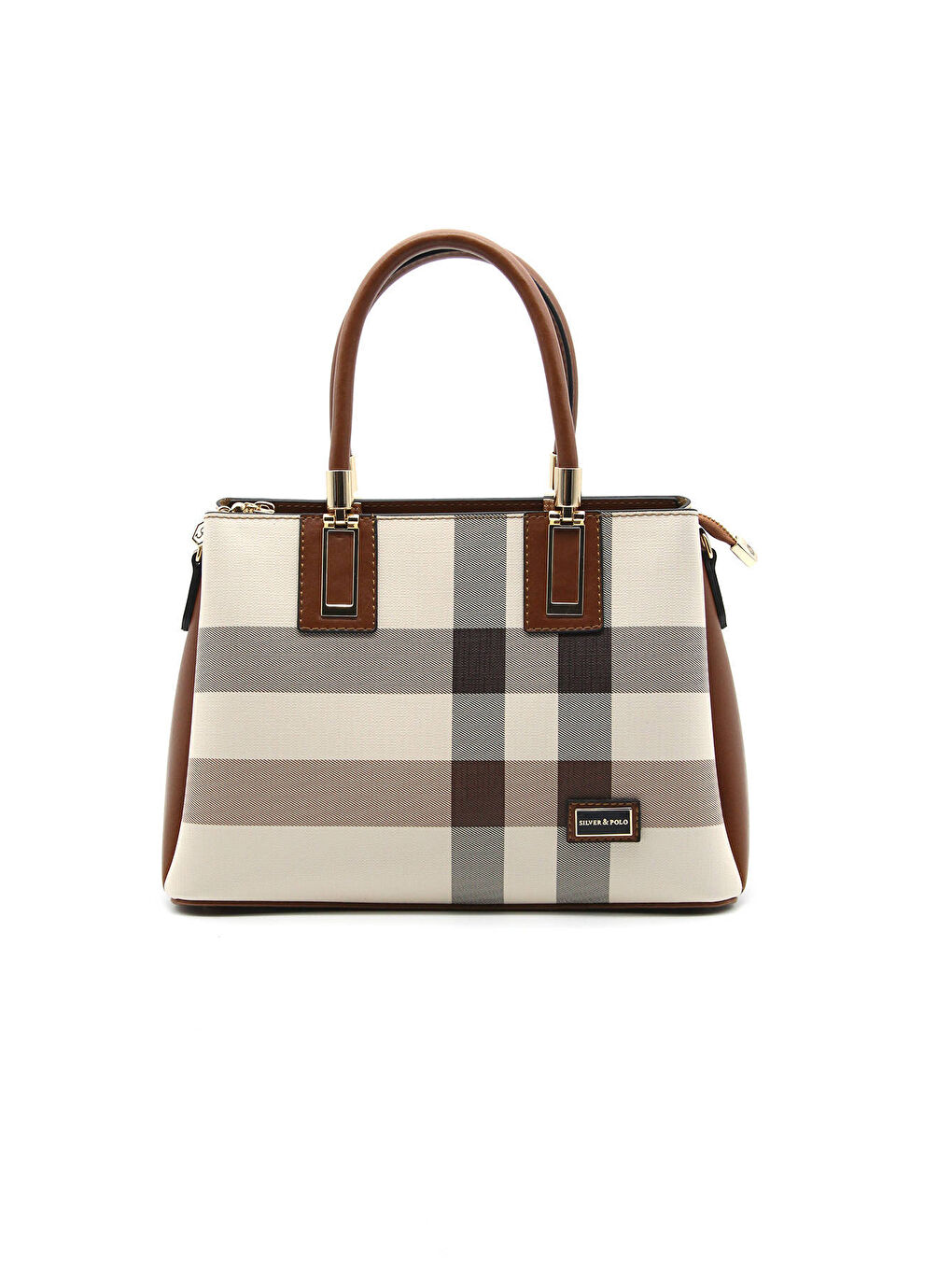 Kahverengi Kadın Omuz Çantası 1000-36496 BAYAN ÇANTASI M48 KREM-MAT TABA