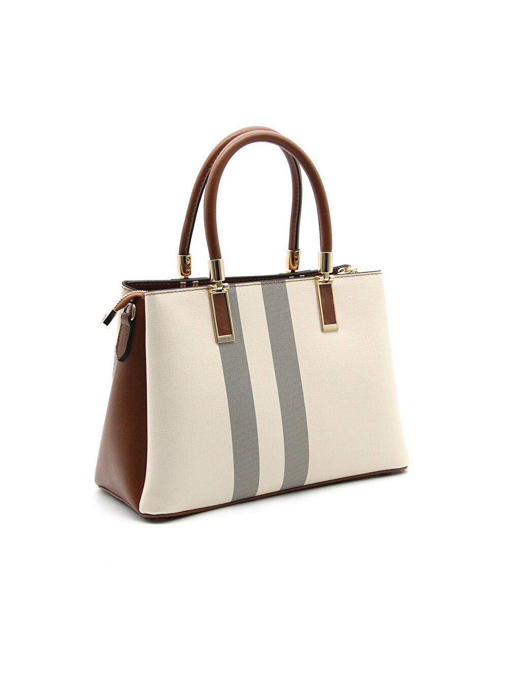 Kahverengi Kadın Omuz Çantası 1000-36496 BAYAN ÇANTASI M48 KREM-MAT TABA-3