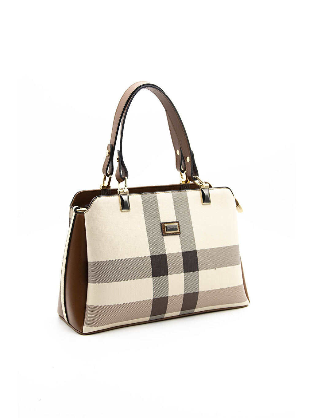 Kahverengi Kadın Omuz Çantası 972-36163 BAYAN ÇANTASI M48 KREM-MAT TABA-1