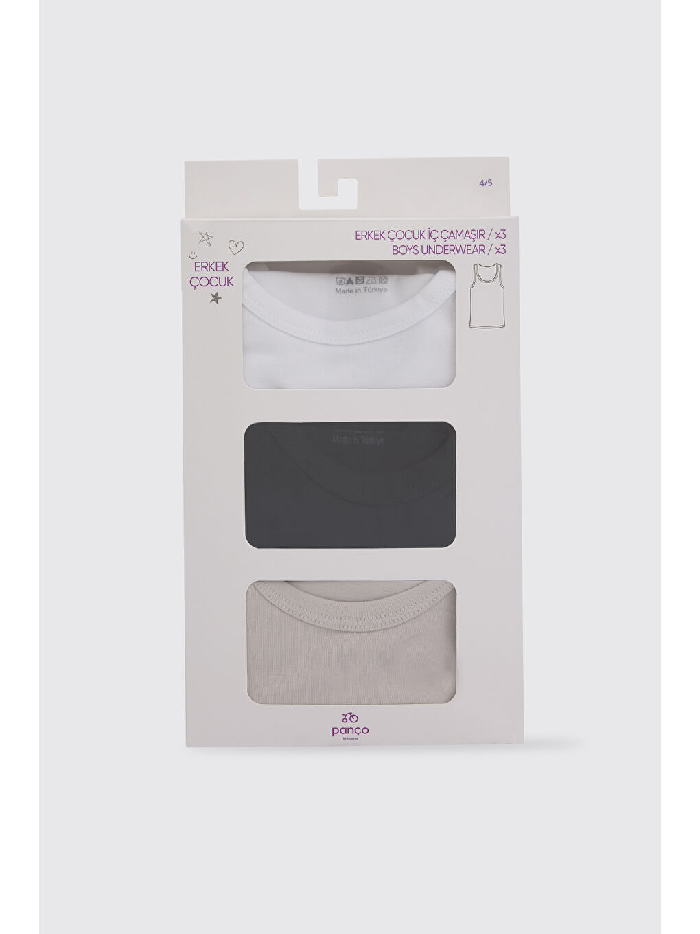 Karışık Erkek Çocuk Kalın Askılı 3'lü Atlet-2