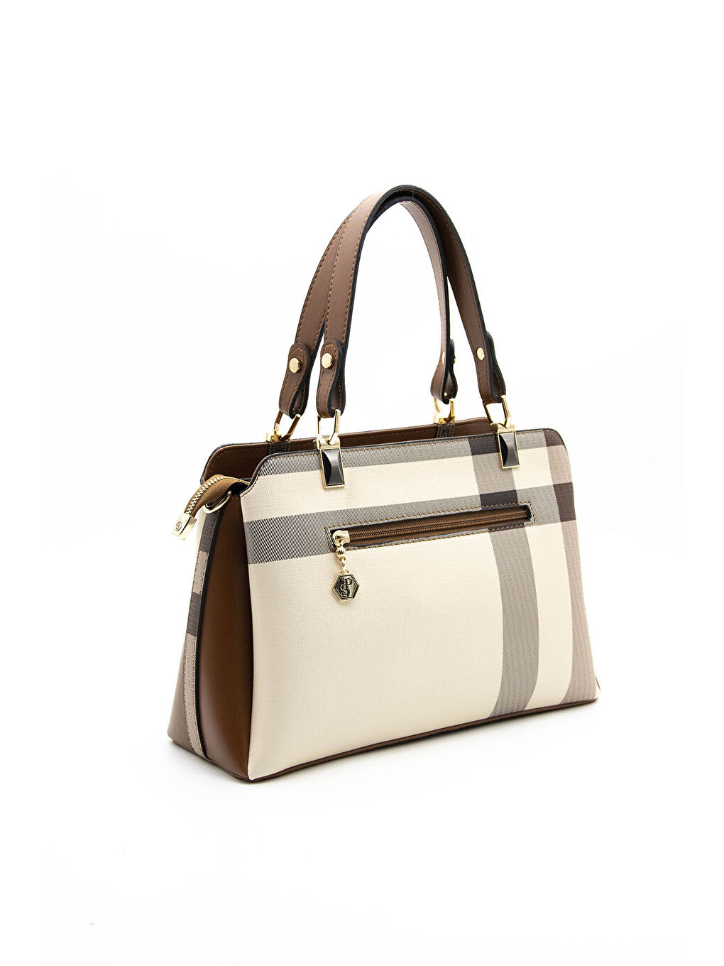 Kahverengi Kadın Omuz Çantası 972-36163 BAYAN ÇANTASI M48 KREM-MAT TABA-3