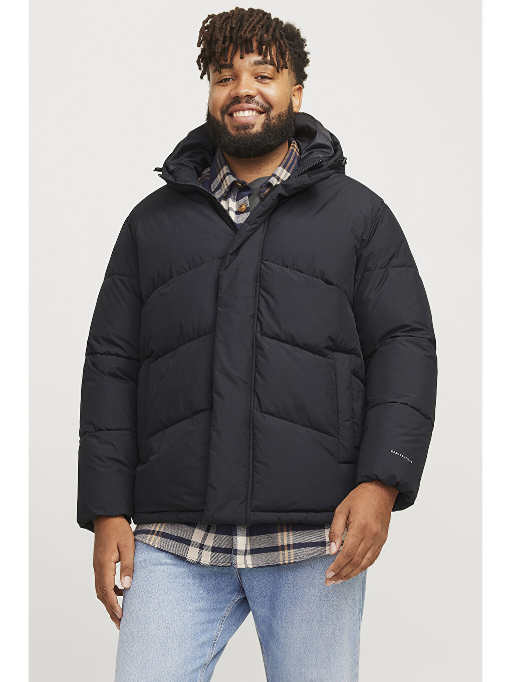 Jack & Jones Siyah Jjworld Regular Fit Kapüşonlu Erkek Şişme Mont