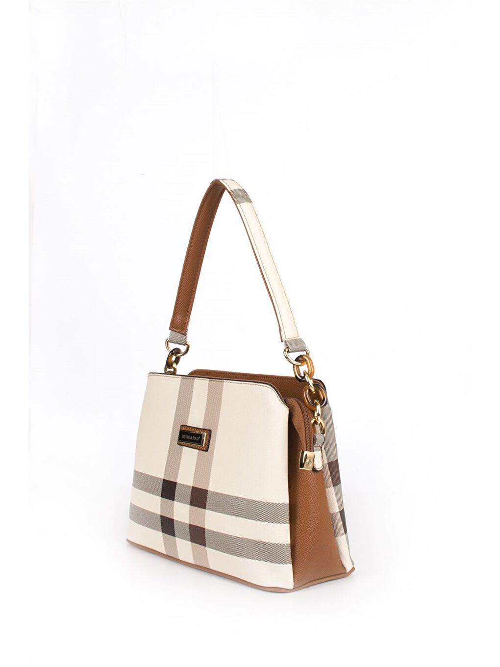 Kahverengi Kadın Çapraz Çanta 937-33992 SILVER POLO ÇAPRAZ BAYAN ÇANTASI MK48 KREM-MAT TABA-1