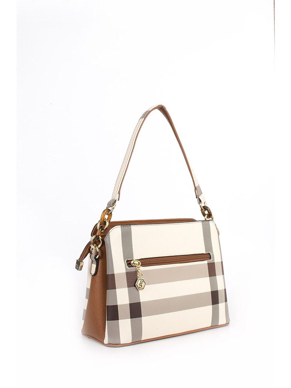 Kahverengi Kadın Çapraz Çanta 937-33992 SILVER POLO ÇAPRAZ BAYAN ÇANTASI MK48 KREM-MAT TABA-2