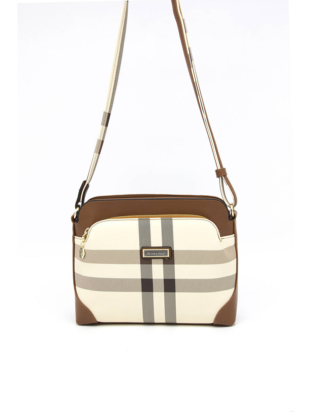 Kahverengi Kadın Çapraz Çanta 364-36461 ÇAPRAZ BAYAN ÇANTASI MK48 KREM-MAT TABA