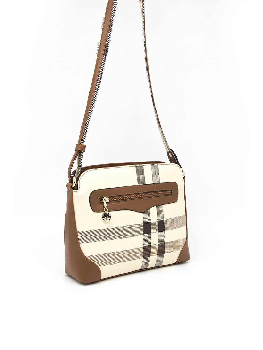 Kahverengi Kadın Çapraz Çanta 364-36461 ÇAPRAZ BAYAN ÇANTASI MK48 KREM-MAT TABA-2