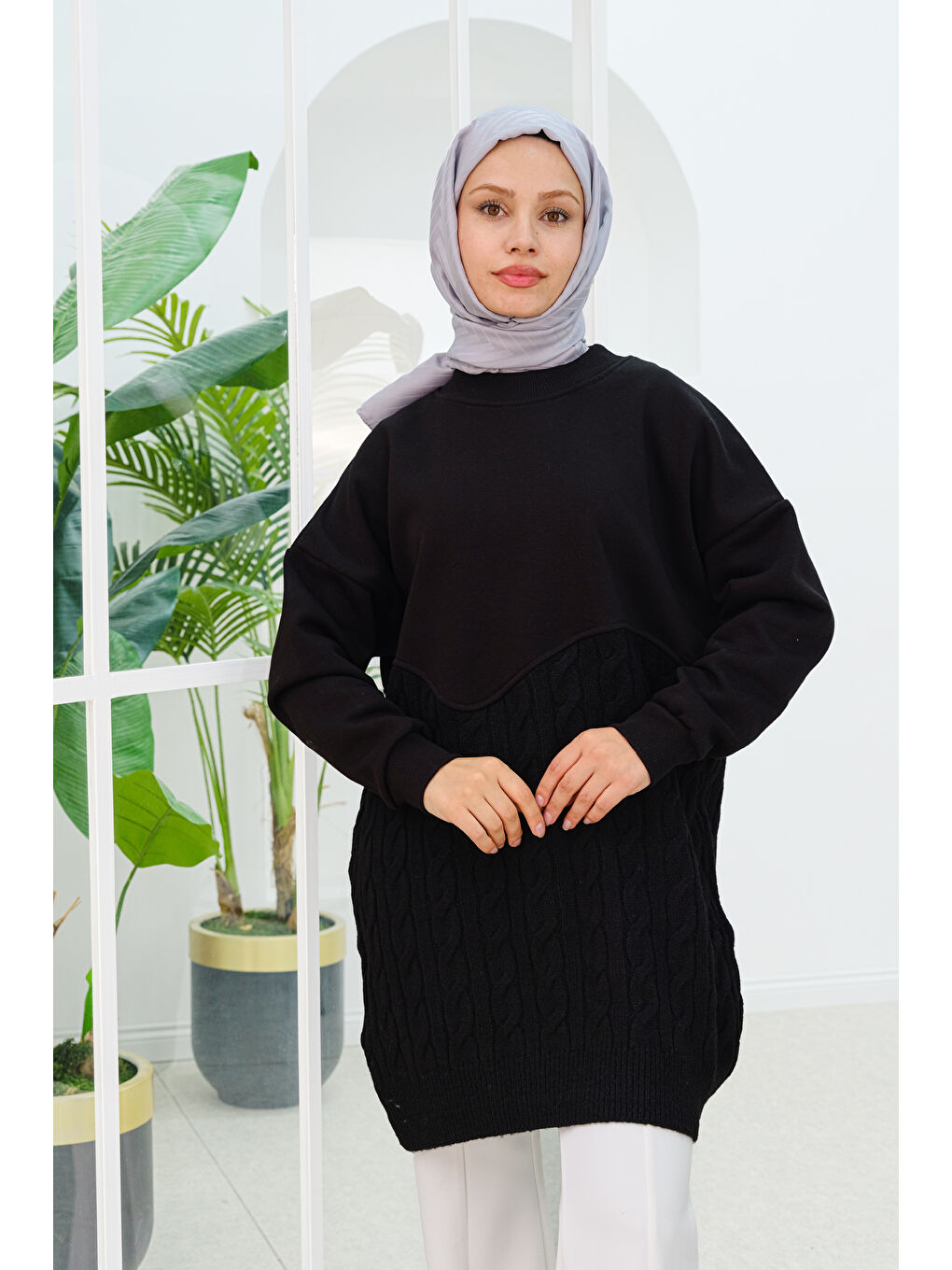 Locco Moda Robadan Triko Oversize Sweatshirt  Siyah