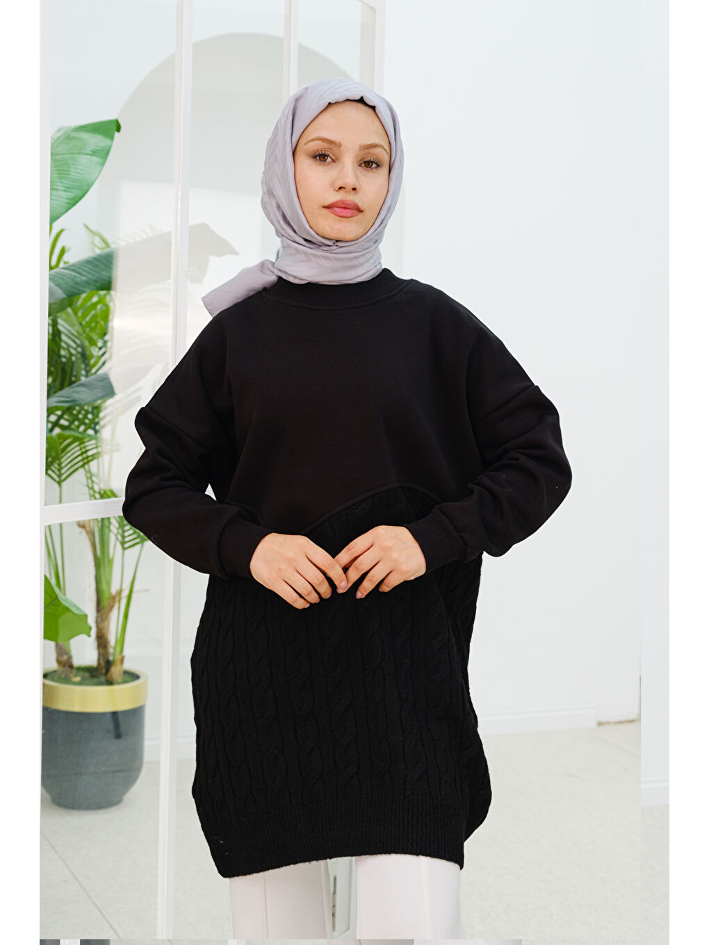 Locco Moda Robadan Triko Oversize Sweatshirt  Siyah - 2