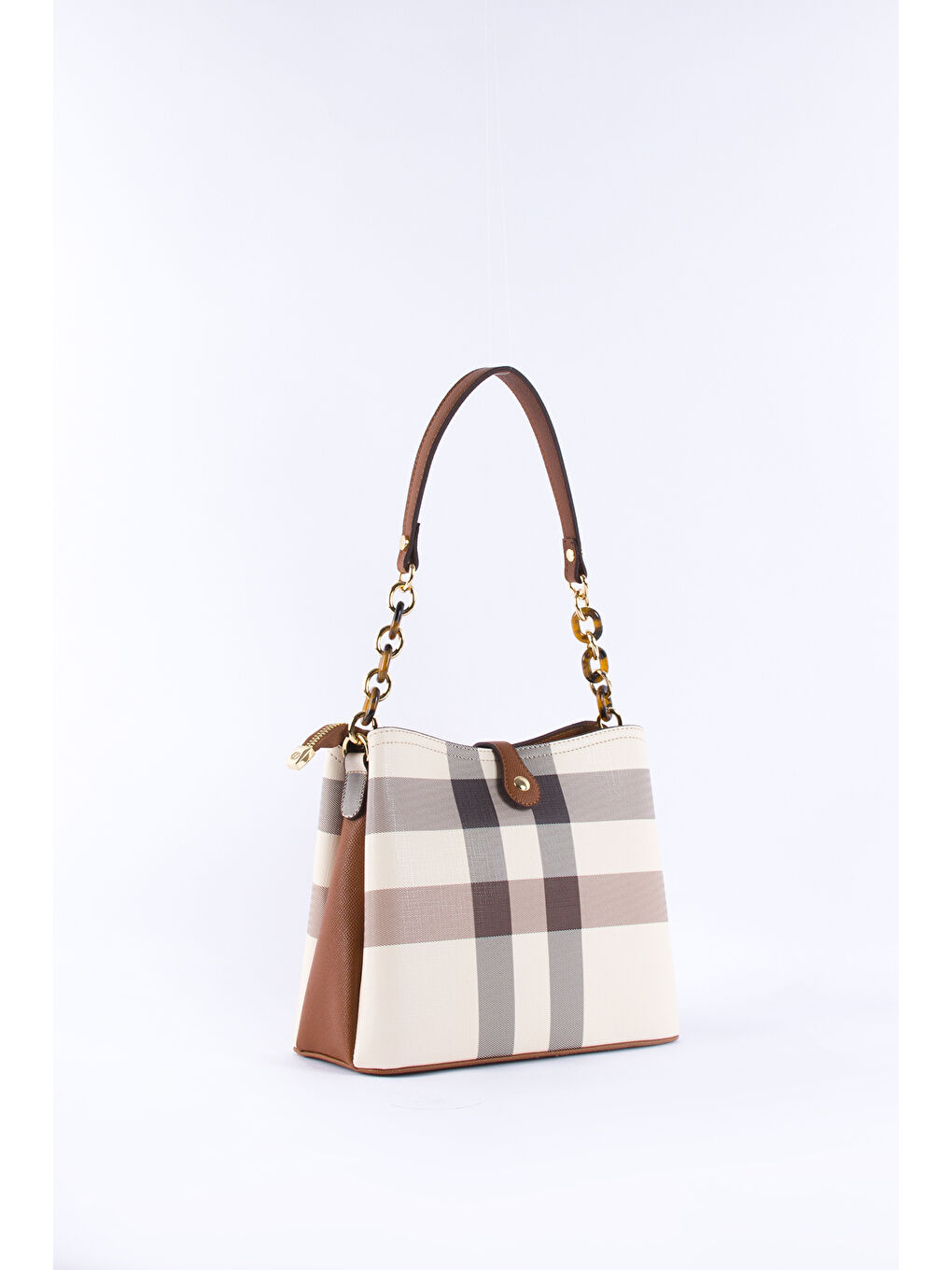 Kahverengi Kadın Omuz Çantası 974-33947 SILVER POLO BAYAN ÇANTASI M48 KREM-MAT TABA-2