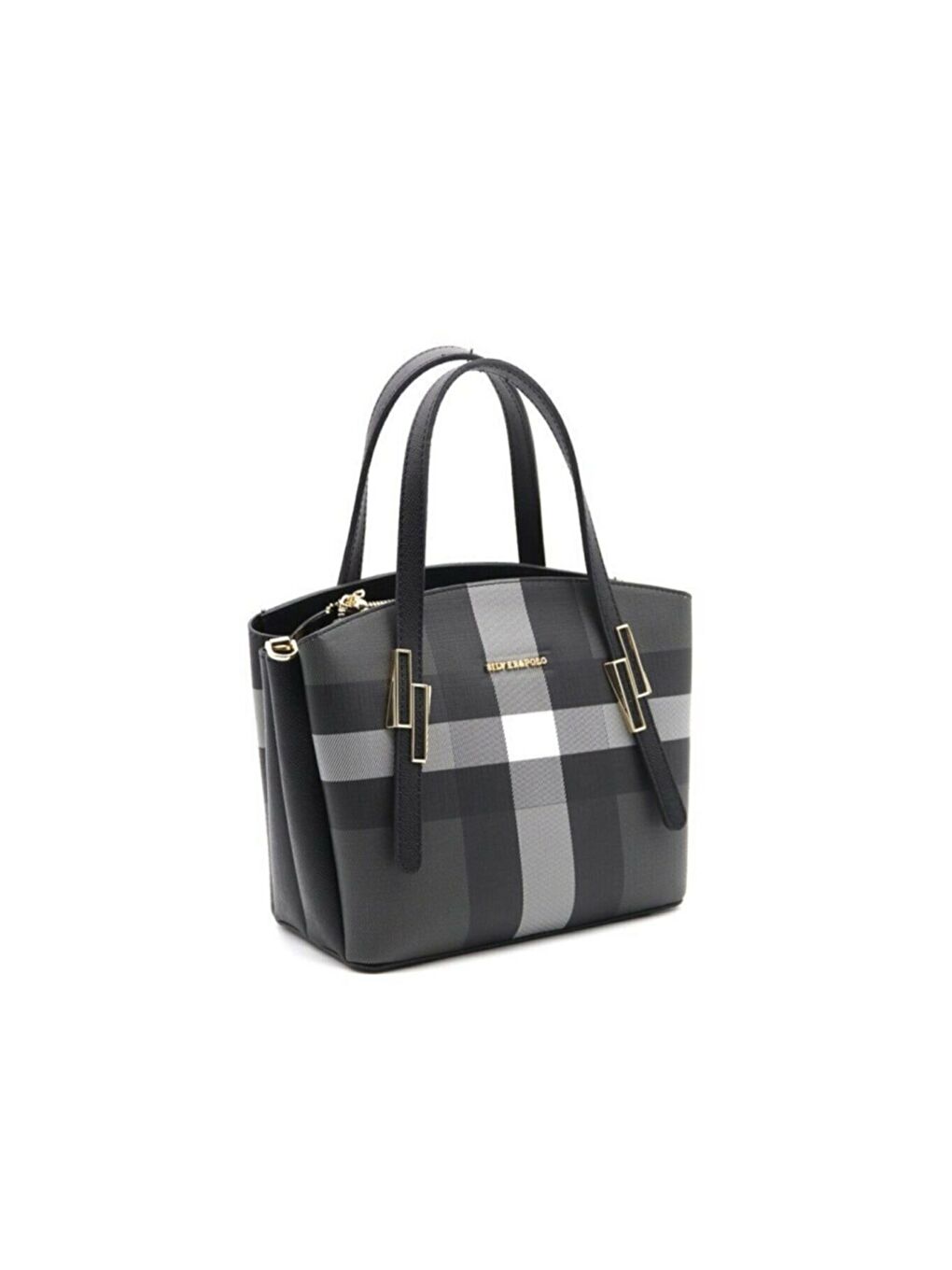 Siyah Kadın Omuz Çantası 1021-36666 SILVER POLO BAYAN ÇANTASI M129 SİYAH-MAT SİYAH-1