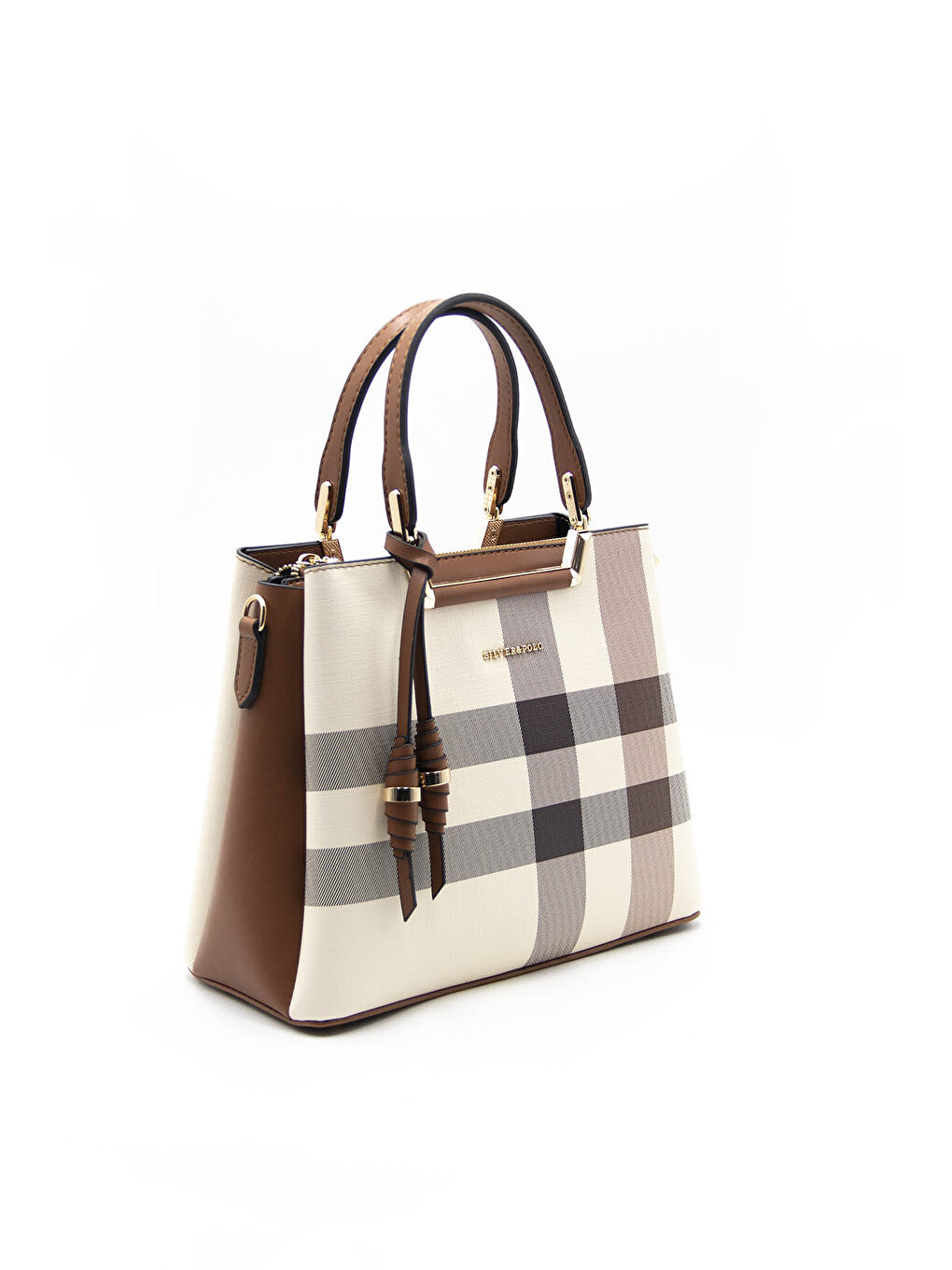 Kahverengi Kadın Omuz Çantası 969-33812 SILVER POLO BAYAN ÇANTASI M48 KREM-MAT TABA-1