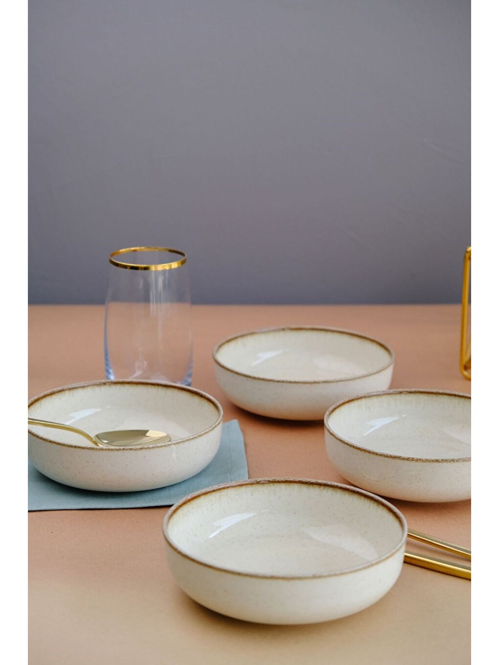 Kahverengi Moderna Çorba Kasesi Tarçın 15 cm 4'lü-2