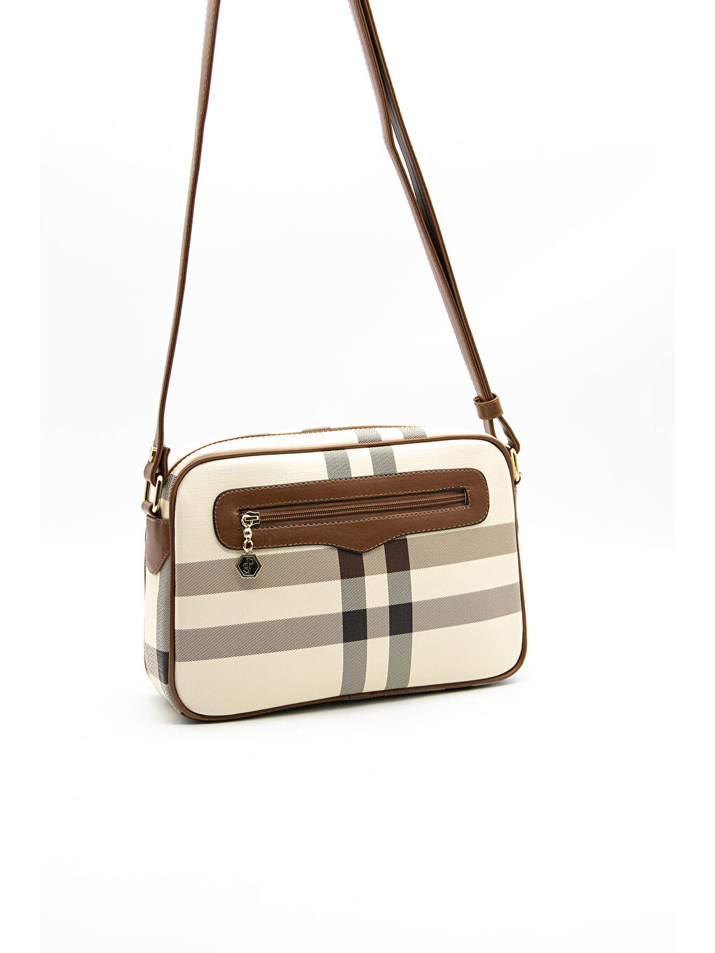 Kahverengi Kadın Çapraz Çanta 491-39135 ÇAPRAZ BAYAN ÇANTASI MK48 KREM-MAT TABA-3