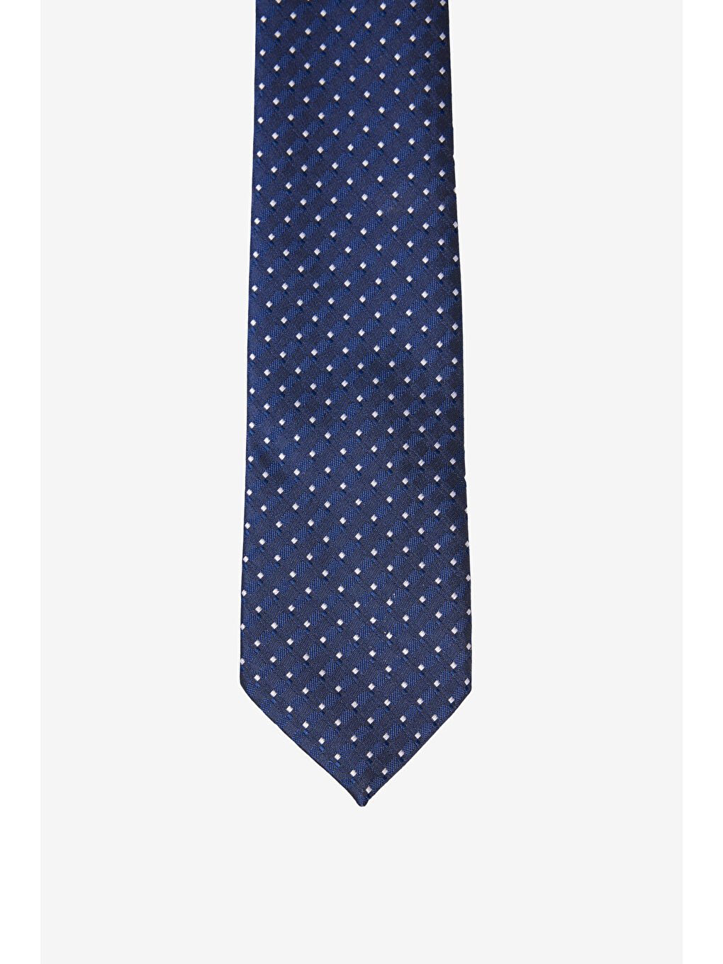 Erkek Lacivert-Beyaz Desenli Kravat-1