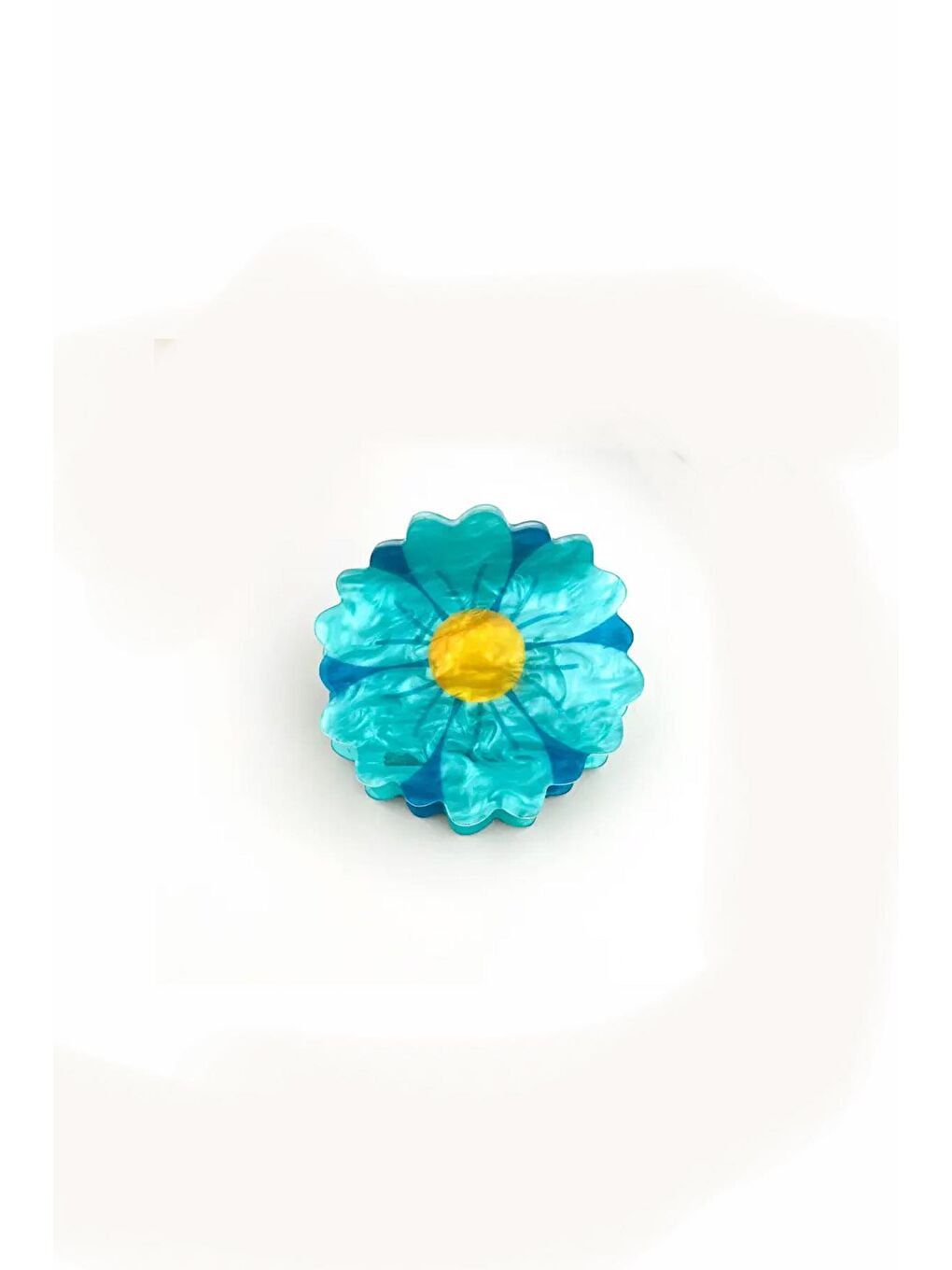 Mavi Bahar Coşkusu Çiçekli Asetat Toka