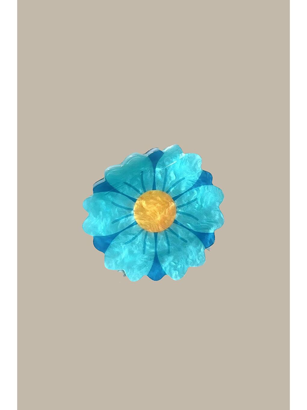 Mavi Bahar Coşkusu Çiçekli Asetat Toka-1