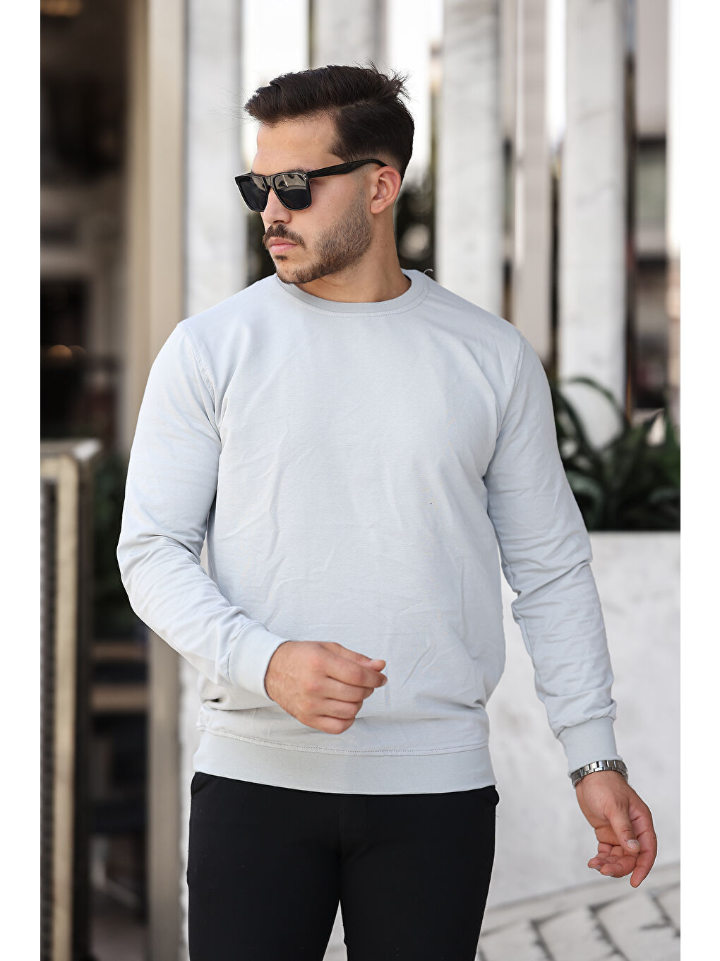 comstar Açık Gri Slim Fit Sweatshirt