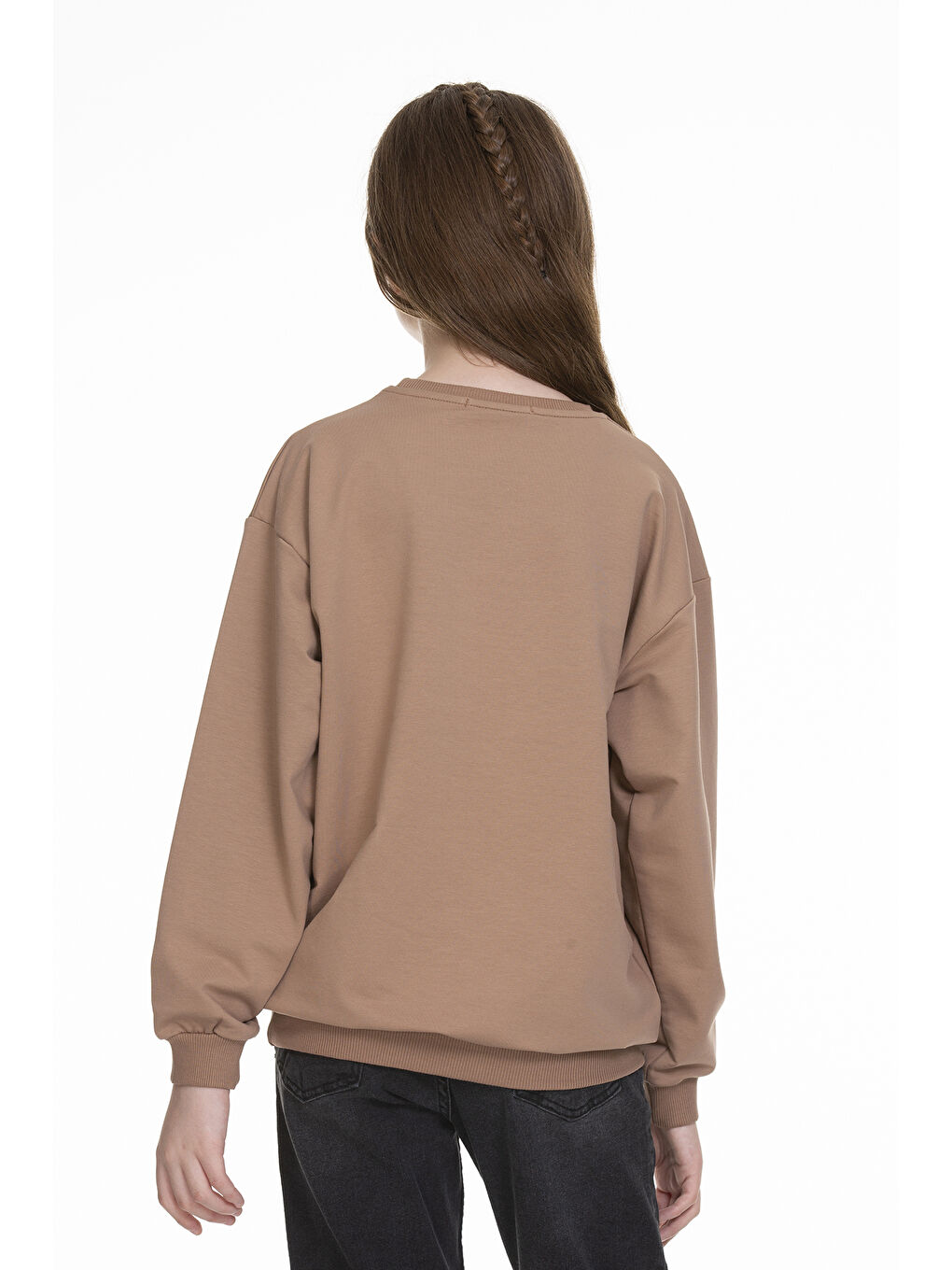 angelos Kahverengi Kız Çocuk Yazı Baskılı Sweatshirt Px341.4 - 4