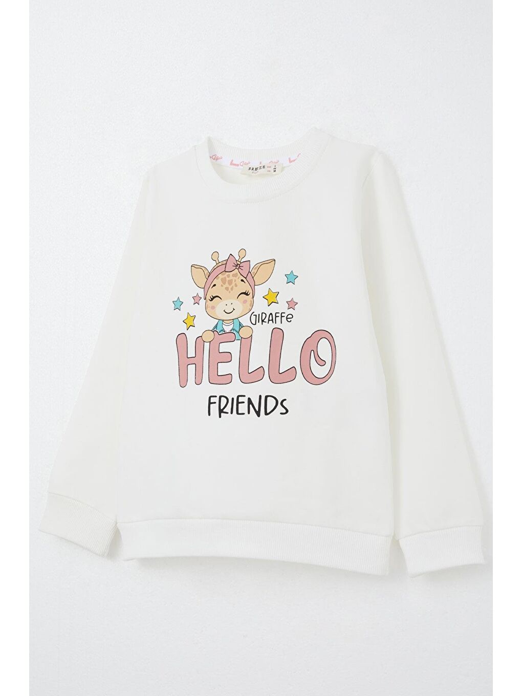 Kız Bebek Eşofman Takım Sevimli Bandanalı Zürafa Baskılı Ekru (2 Yaş)-5